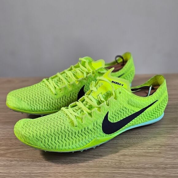 Nike Zoom Mamba V Track Spikes Running Shoes Women's 13.5 Volt Black DR9945-700 - Picture 3 of 15